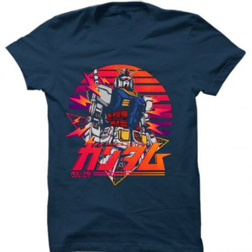 Mobile Suit Gundam Blue Navy T shirts