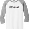 Psycho White Grey Raglan T shirts