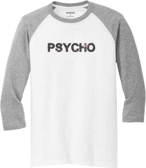 Psycho White Grey Raglan T shirts