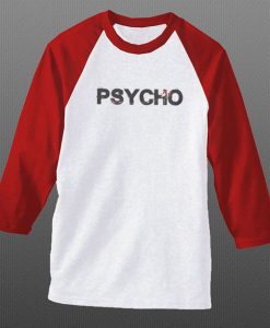 Psycho White Red Raglan T shirts