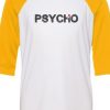 Psycho White Yellow Raglan T shirts