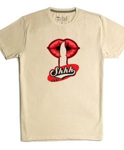 Shhh Lips Girls Cream T shirts