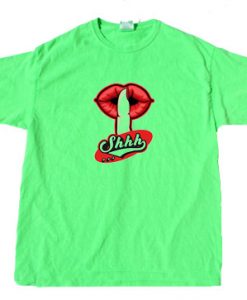 Shhh Lips Girls Green Neon T shirts