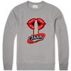 Shhh Lips Girls Grey Sweatshirts
