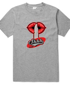Shhh Lips Girls Grey T shirts