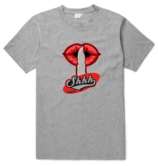 Shhh Lips Girls Grey T shirts
