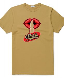 Shhh Lips Girls Light Brown T shirts