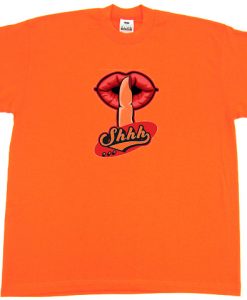 Shhh Lips Girls Orange T shirts