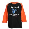 I Survived Corona Virus 2020 Black Orange Raglan T shirts