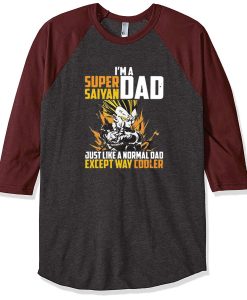 I'm a super Saiyan dad Grey Brown Raglan T shirts