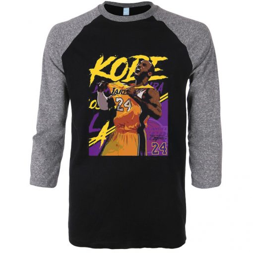 Kobe Bryant 24 Lakers Black GreyRaglanT shirts