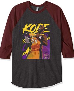 Kobe Bryant 24 Lakers Grey Brown RaglanT shirts