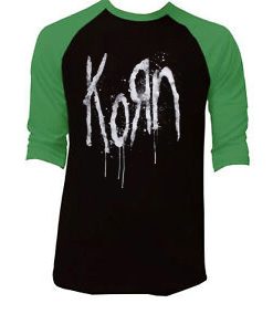 Korn Still A Freak Black Green Raglan T shirts