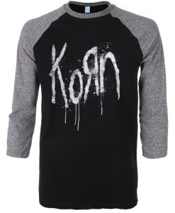 Korn Still A Freak Black Grey Raglan T shirts