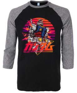 Mobile Suit Gundam Black Grey Ragan T shirts