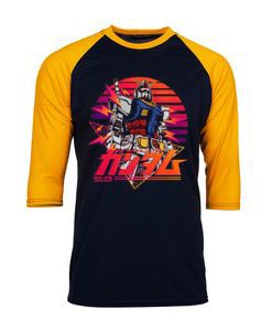 Mobile Suit Gundam Black Yellow Ragan T shirts