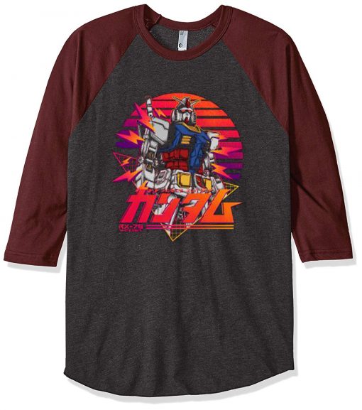 Mobile Suit Gundam Grey Brown Raglan T shirts