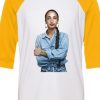 Sade Blue Wihte Yellow Raglan T shirts