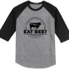 The West Wasn’t Won On Salads Eat Beef Grey Black Raglan T shirts