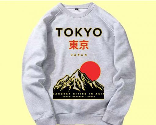 Tokyo Japan Mountain Fuji Grey Sweatshirts