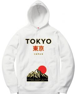 Tokyo Japan Mountain Fuji White Hoodie