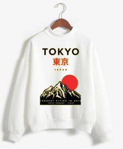 Tokyo Japan Mountain Fuji White Sweatshirts