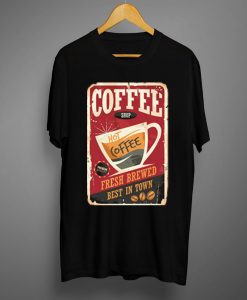 Coffee Shop Hot Coffee Black T shirts