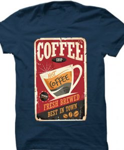 Coffee Shop Hot Coffee Blue Navy T shirts