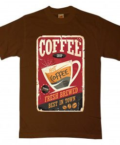 Coffee Shop Hot Coffee BrownT shirts