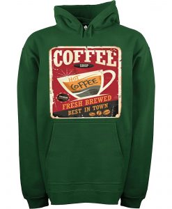 Coffee Shop Hot Coffee Green Hoodie