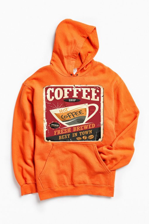 Coffee Shop Hot Coffee Orange Hoodie