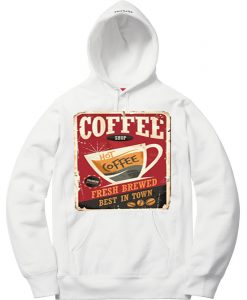 Coffee Shop Hot Coffee White Hoodie