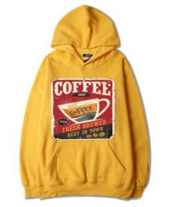Coffee Shop Hot Coffee Yellow Hoodie