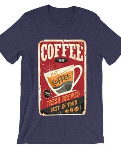 Coffee Shop Hot Coffee purple T shirts