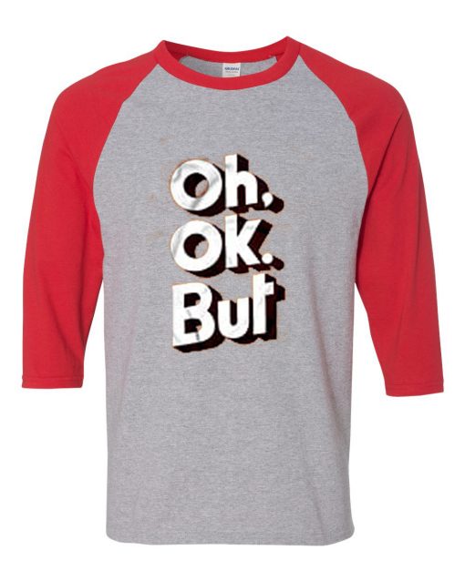 OH OK Grey Red Raglan T shirts