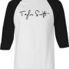 Taylor Swift White Black Raglan T shirts