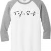 Taylor Swift White Grey Raglan T shirts