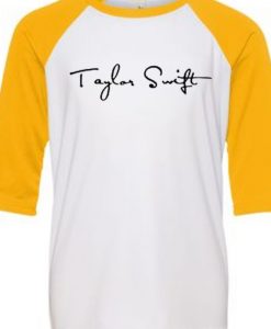 Taylor Swift White Yellow Raglan T shirts