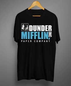 T Line Mens The Office Tv Series Dunder Mifflin Logo Black Graphic T Shirt