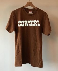 Brown cowgirl graphic T shirt