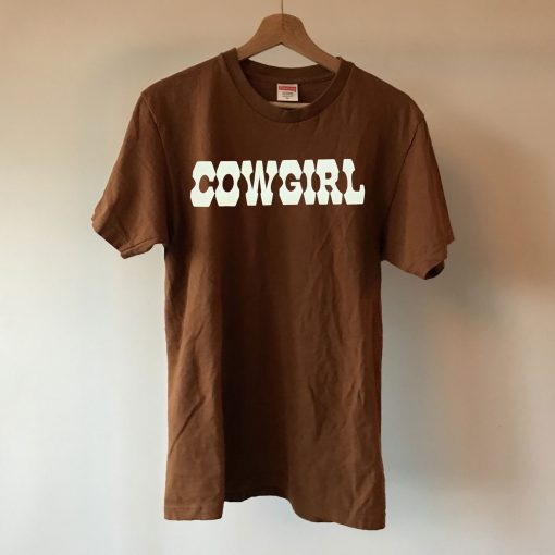 Brown cowgirl graphic T shirt