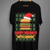 Official Happy Holidays With Cheese Santa Burger T shirt