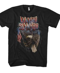 Eagle Bird with American Flag Rock Music Band T Shirt