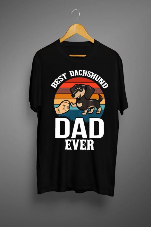 Best Dog Dad Ever Dachshund Retro T Shirt