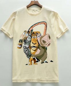 Funny Madagascar popular cartoon Zebra lion hippo t shirts
