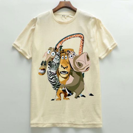 Funny Madagascar popular cartoon Zebra lion hippo t shirts