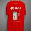 Japanese Kanji Letter Drink Embroidery T Shirt