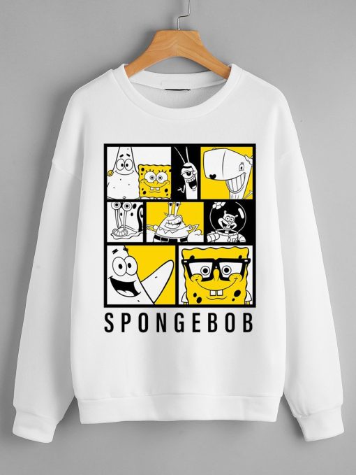 SpongeBob SquarePants Black and Yellow White Sweatshirts