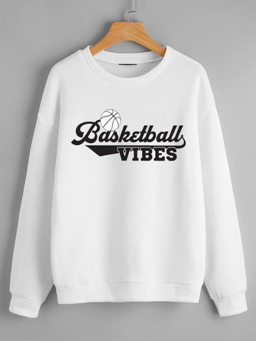 Basketball Vibes White Sweatshirts