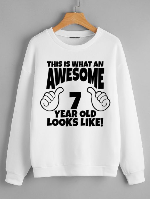 Boys 7th Birthday White Sweatshirts